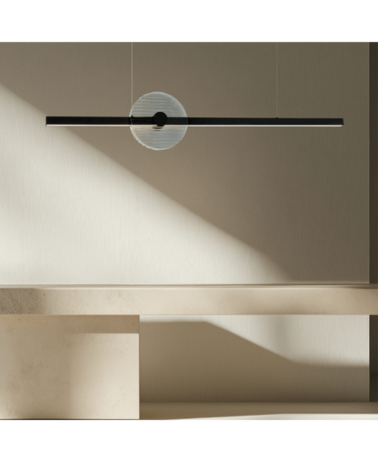 Lustră LED Sticlă Fumurie - Negru – Zambelis 25425