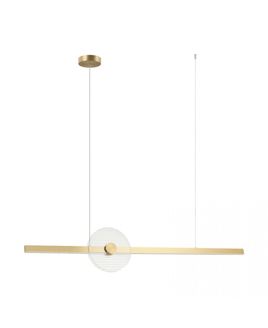 Lustră LED Sticlă Transparentă - Auriu – Zambelis 25426