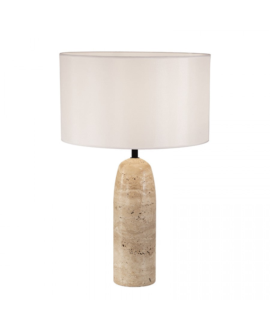 Lampă masă Piatră Naturală - Abajur Alb – Zambelis 25428