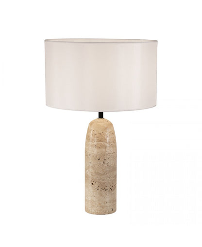 Lampă masă Piatră Naturală - Abajur Alb – Zambelis 25428