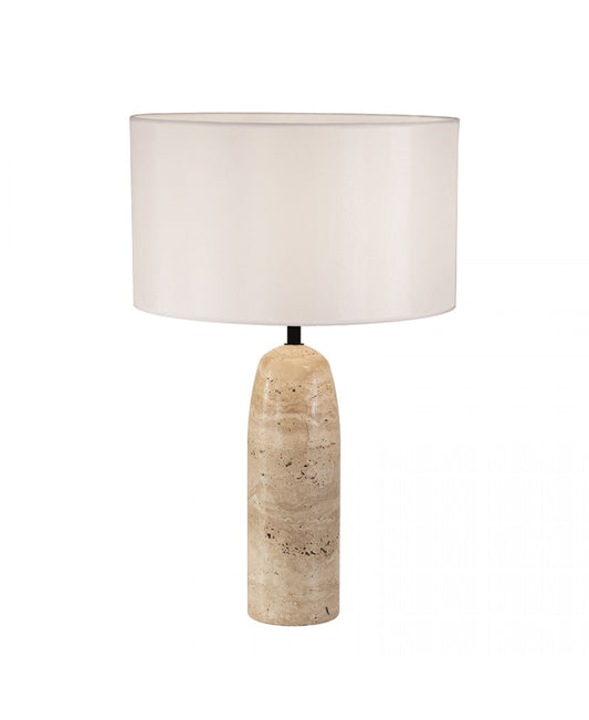 Lampă masă Piatră Naturală - Abajur Alb – Zambelis 25428