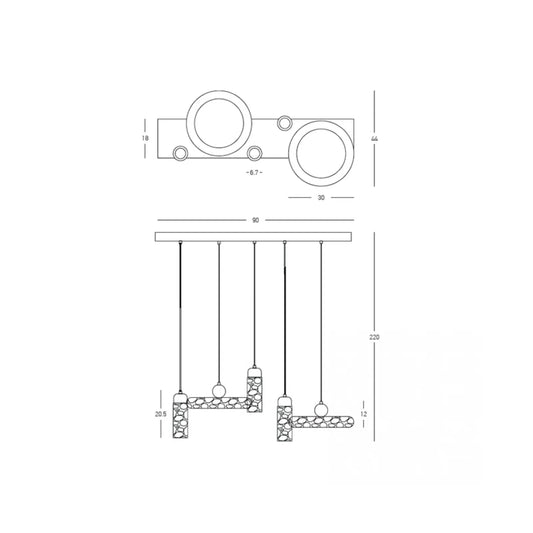 Lustră LED Piatră Naturală - Maro – Zambelis 25451