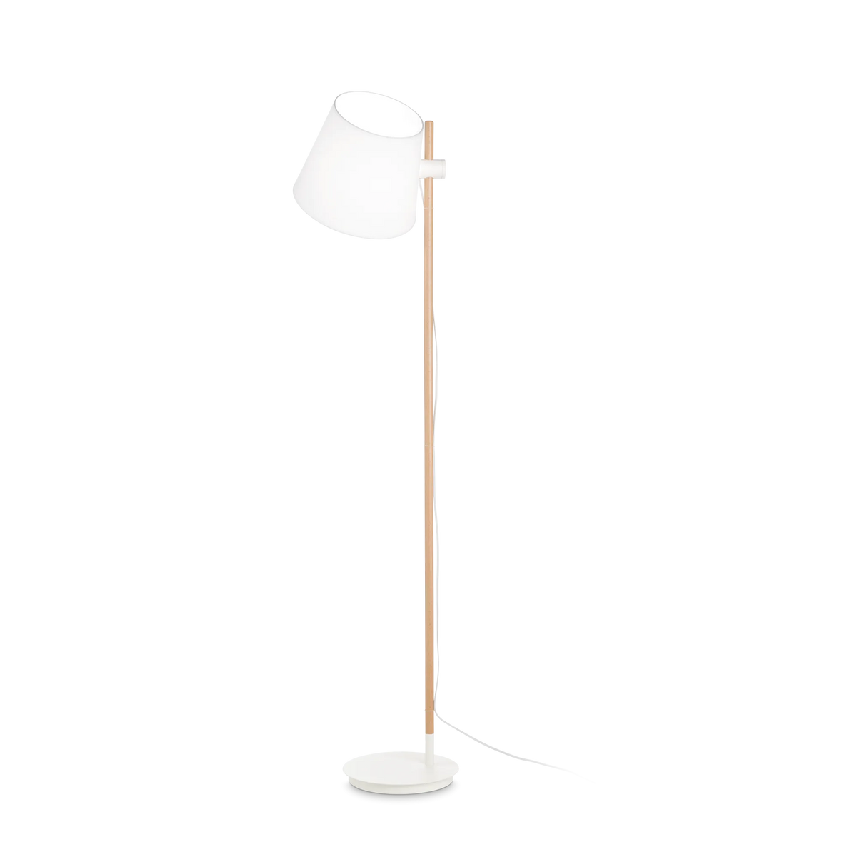 Lampadar AXEL – lemn natural și abajur textil, stil scandinav - 272245