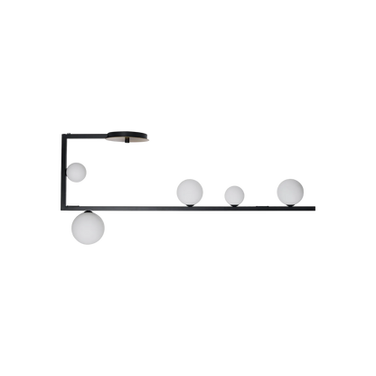 Plafonieră BIRDS – accente art deco, negru și auriu - 273631