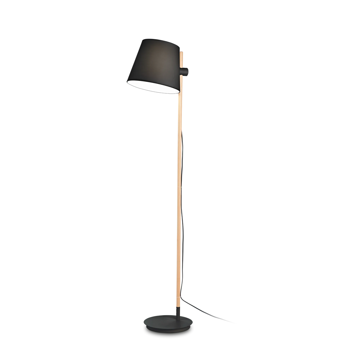 Lampadar AXEL – lemn natural și abajur textil, stil scandinav - 282084