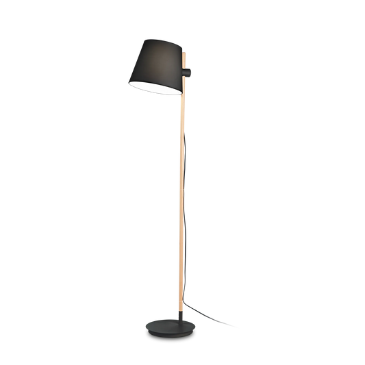 Lampadar AXEL – lemn natural și abajur textil, stil scandinav - 282084