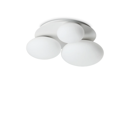 Plafonieră NINFEA – rotundă, cu pietricele din sticlă albă - 306964
