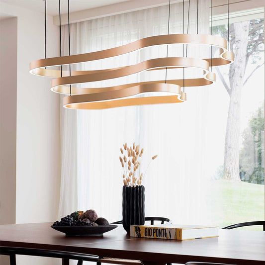 Suspensie WAVES – formă de val, LED integrat