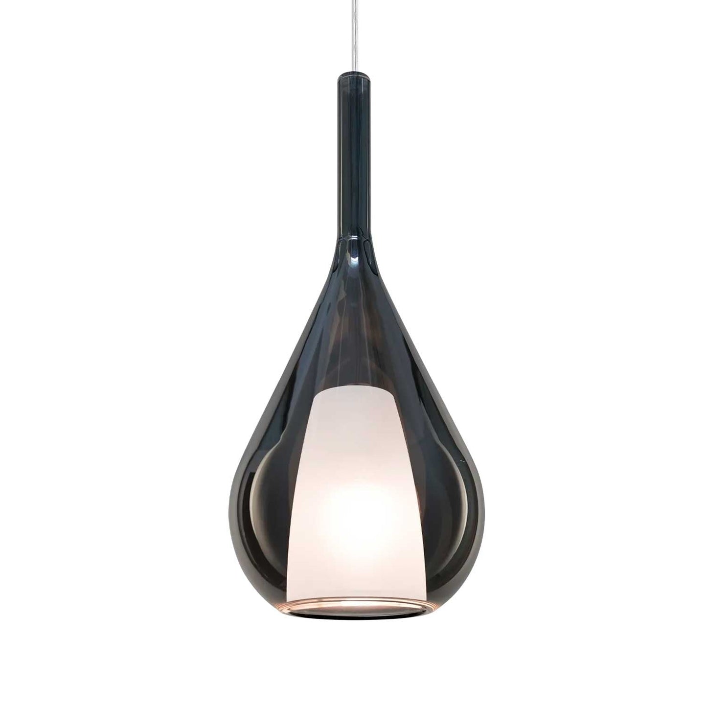 Suspensie KALIQUE 3 – sticlă suflată, exterior transparent