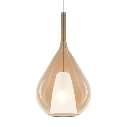 Suspensie KALIQUE 3 – sticlă suflată, exterior transparent