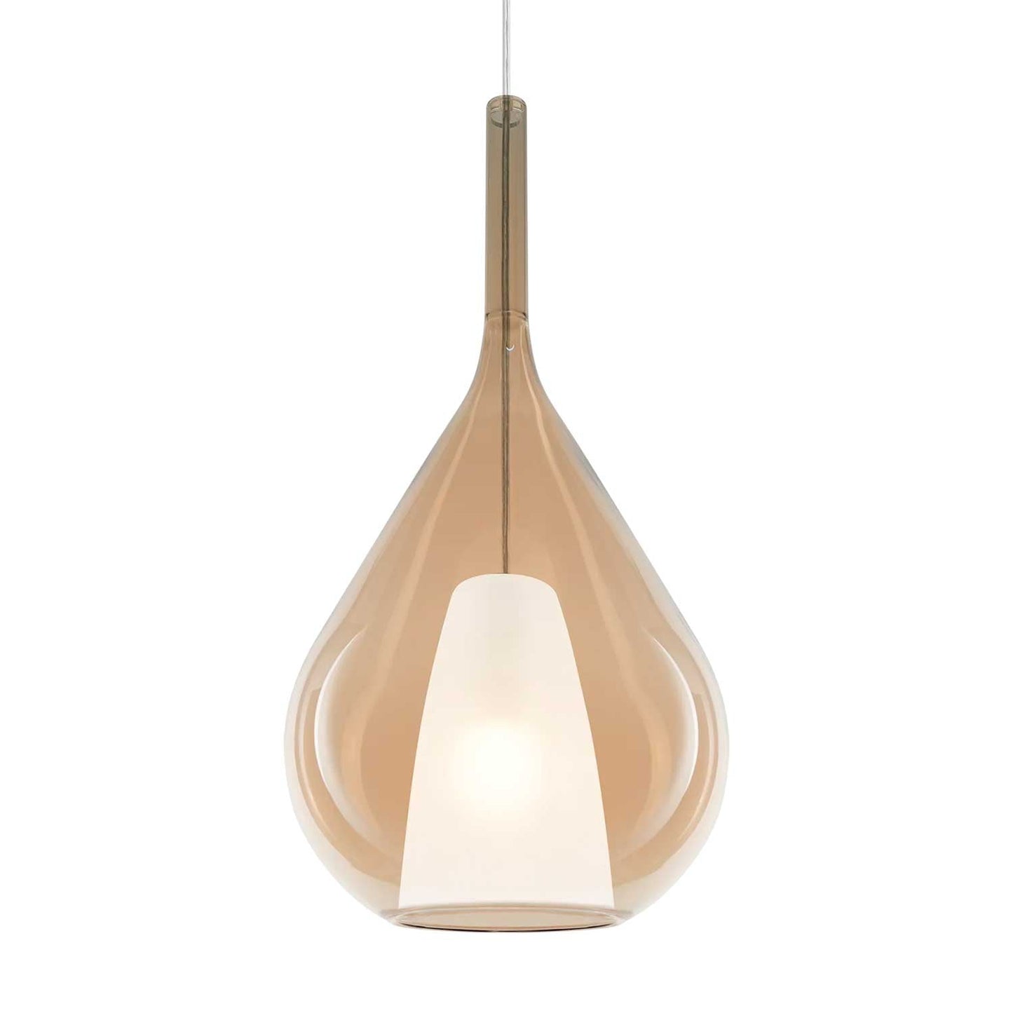 Suspensie KALIQUE 3 – sticlă suflată, exterior transparent