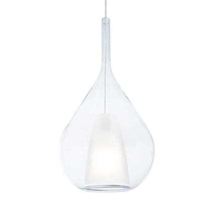 Suspensie KALIQUE 3 – sticlă suflată, exterior transparent