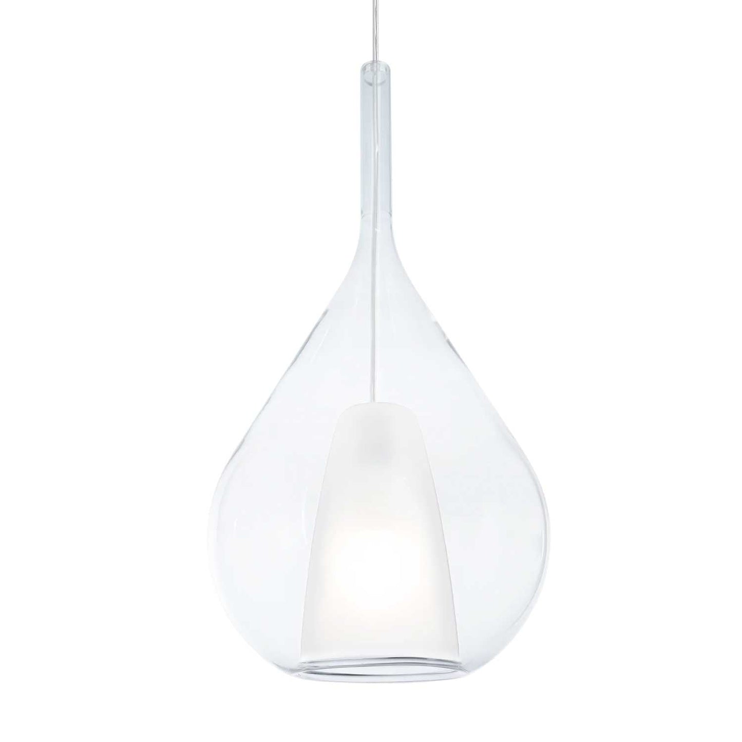 Suspensie KALIQUE 3 – sticlă suflată, exterior transparent