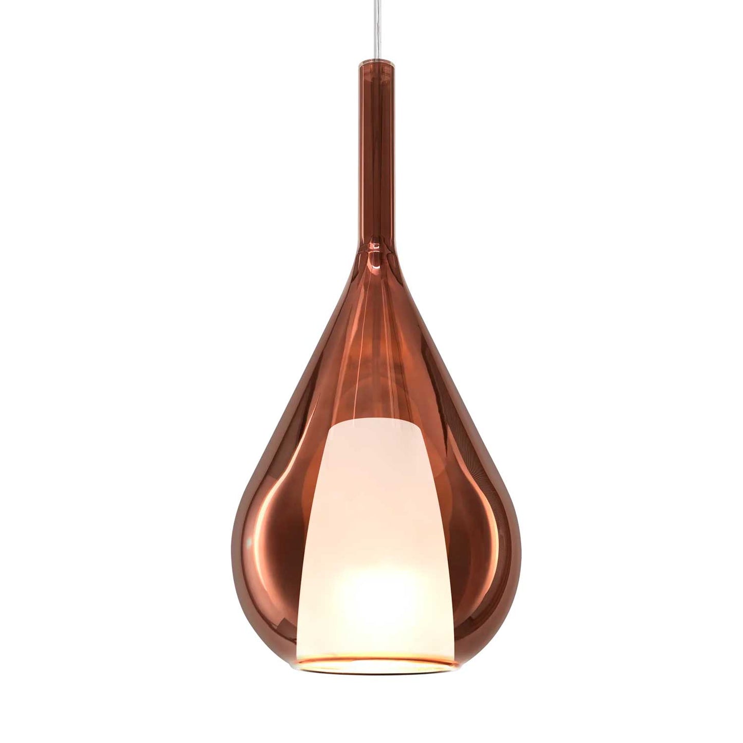 Suspensie KALIQUE 3 – sticlă suflată, exterior transparent