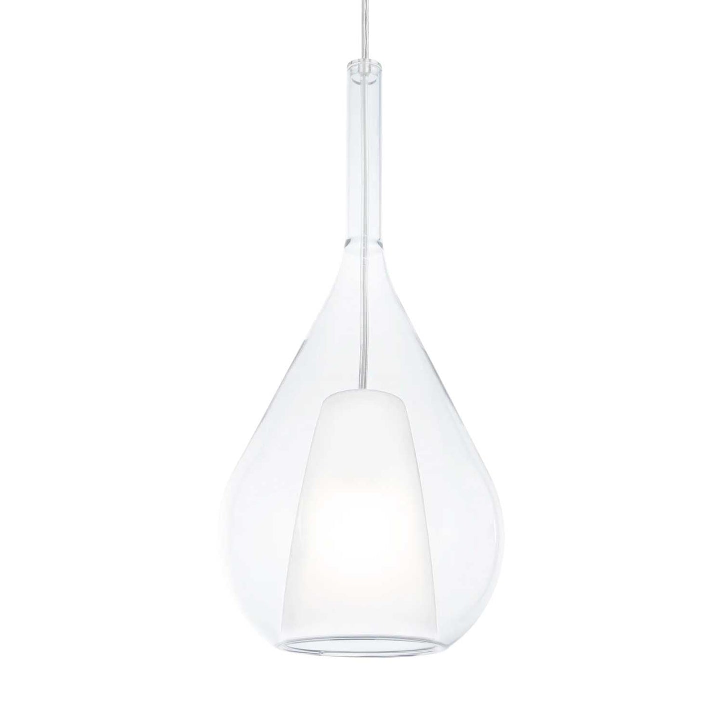 Suspensie KALIQUE 3 – sticlă suflată, exterior transparent