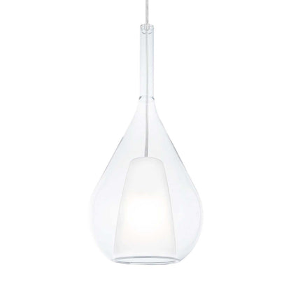 Suspensie KALIQUE 3 – sticlă suflată, exterior transparent