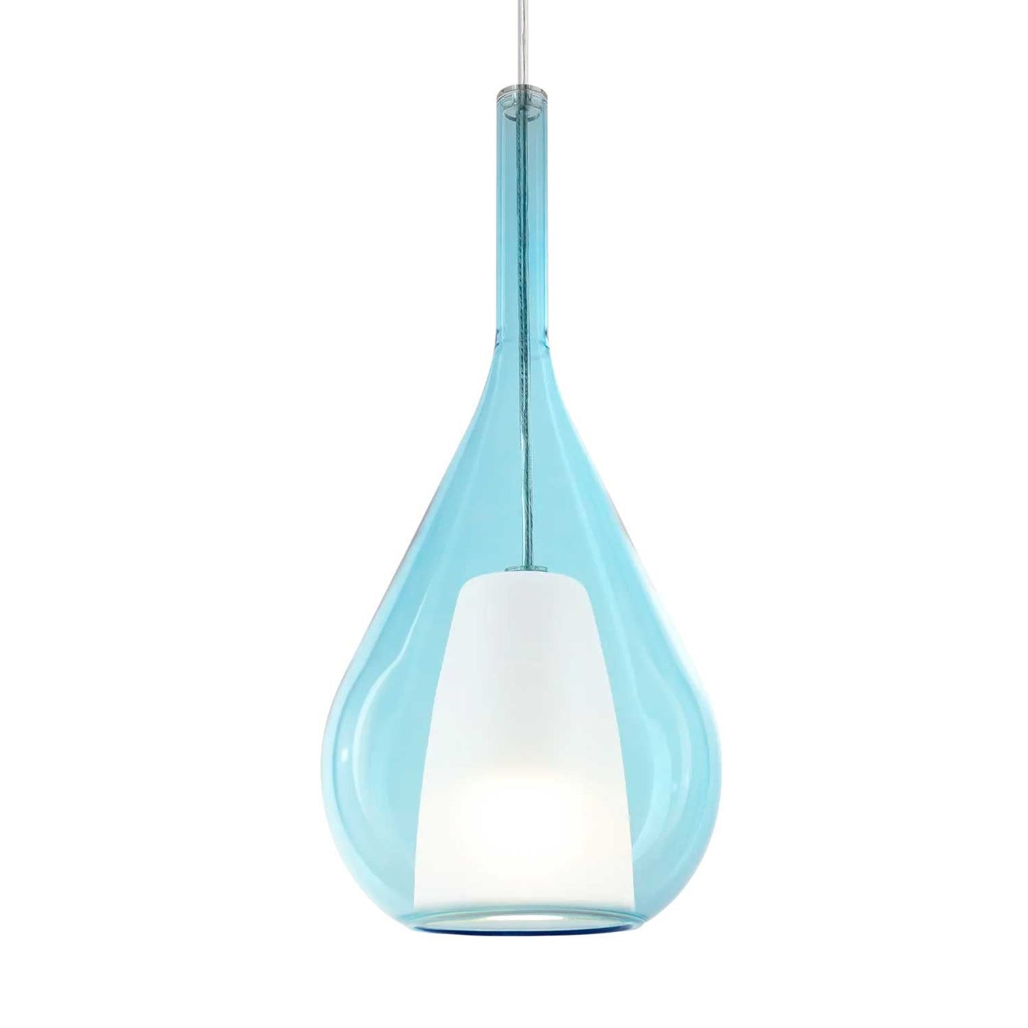 Suspensie KALIQUE 3 – sticlă suflată, exterior transparent