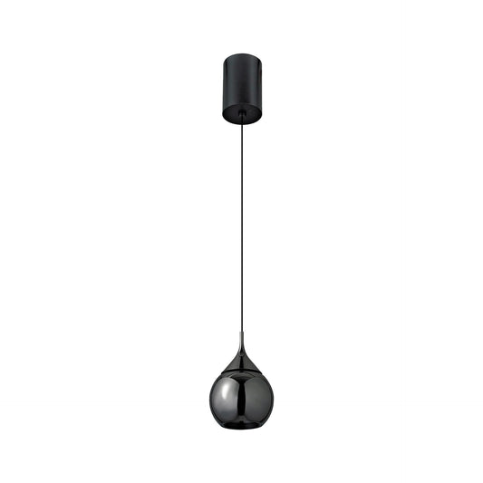 Pendul Art Deco Glob cu LED, Negru perlat - Drop