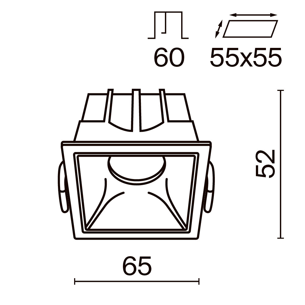 Schiță tehnică DL043-01-10W4K-D-SQ-WB