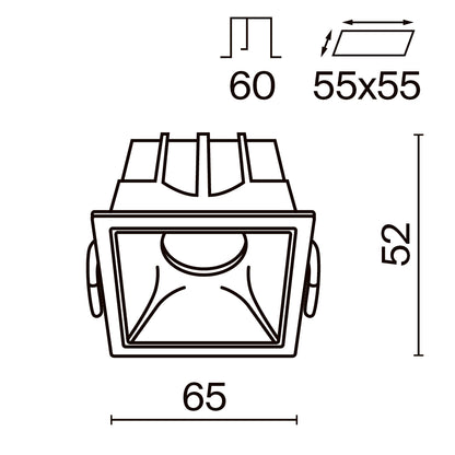 Schiță tehnică DL043-01-10W4K-D-SQ-WB