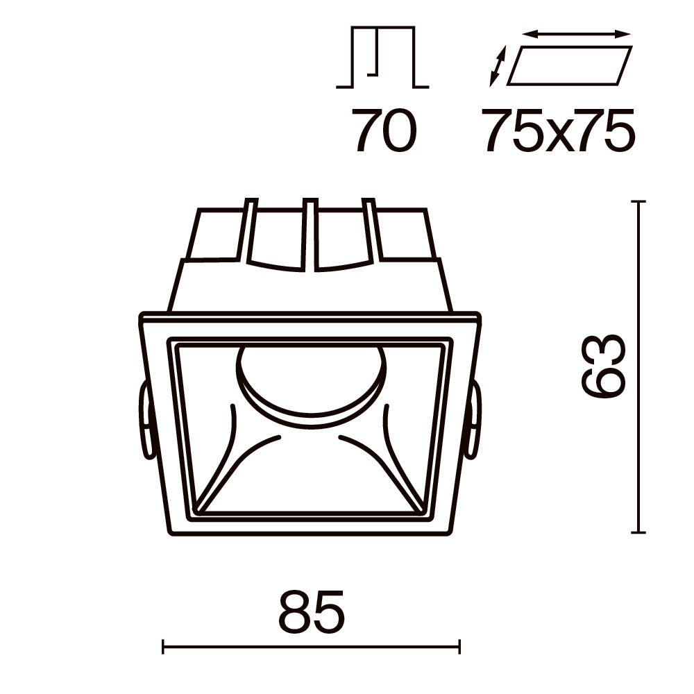 Schiță tehnică DL043-01-15W3K-D-SQ-W