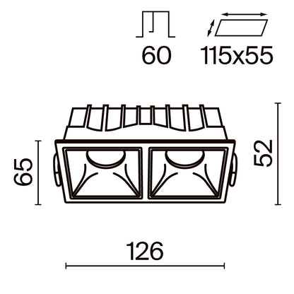 Schiță tehnică DL043-02-10W4K-SQ-WB