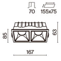 Schiță tehnică DL043-02-15W4K-SQ-W