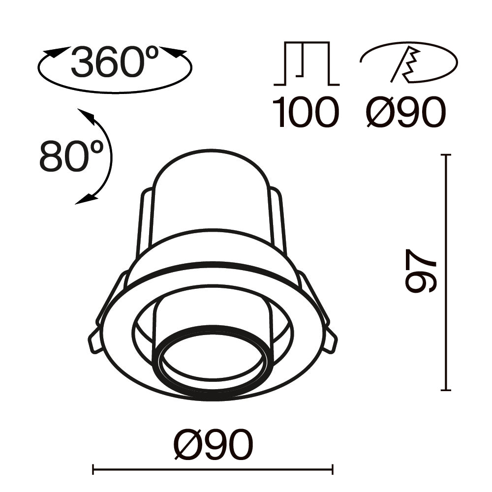 Schiță tehnică DL095-01-10W3K-W