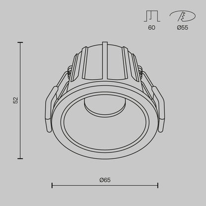Schiță tehnică DL043-01-10W2.7K-RD-W-DE