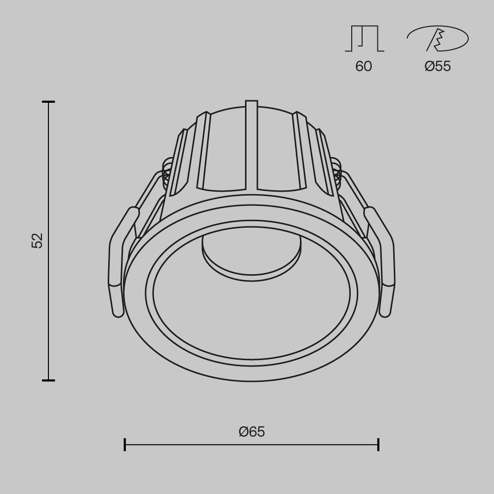 Schiță tehnică DL043-01-10W2.7K-RD-WB-DE