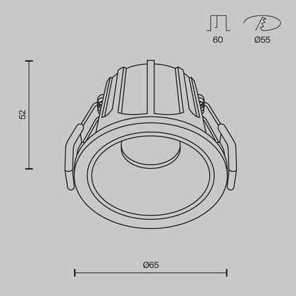 Schiță tehnică DL043-01-10W4K-D-RD-WB