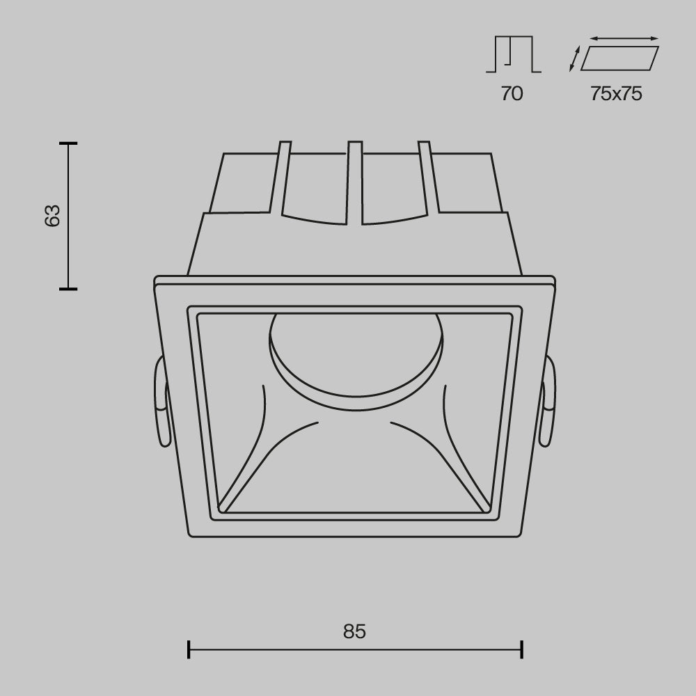 Schiță tehnică DL043-01-15W3K-SQ-W