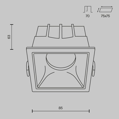Schiță tehnică DL043-01-15W4K-D-SQ-W
