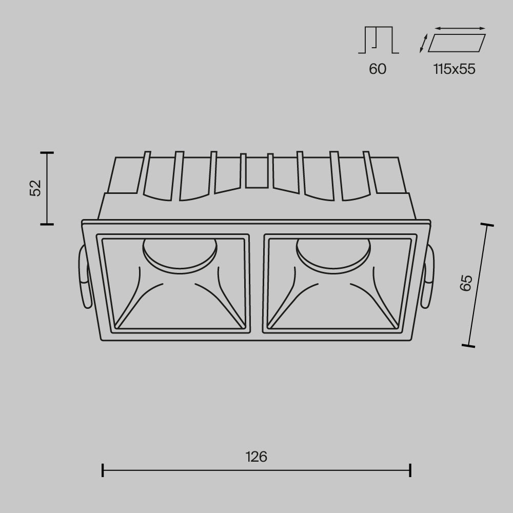 Schiță tehnică DL043-02-10W4K-SQ-WB