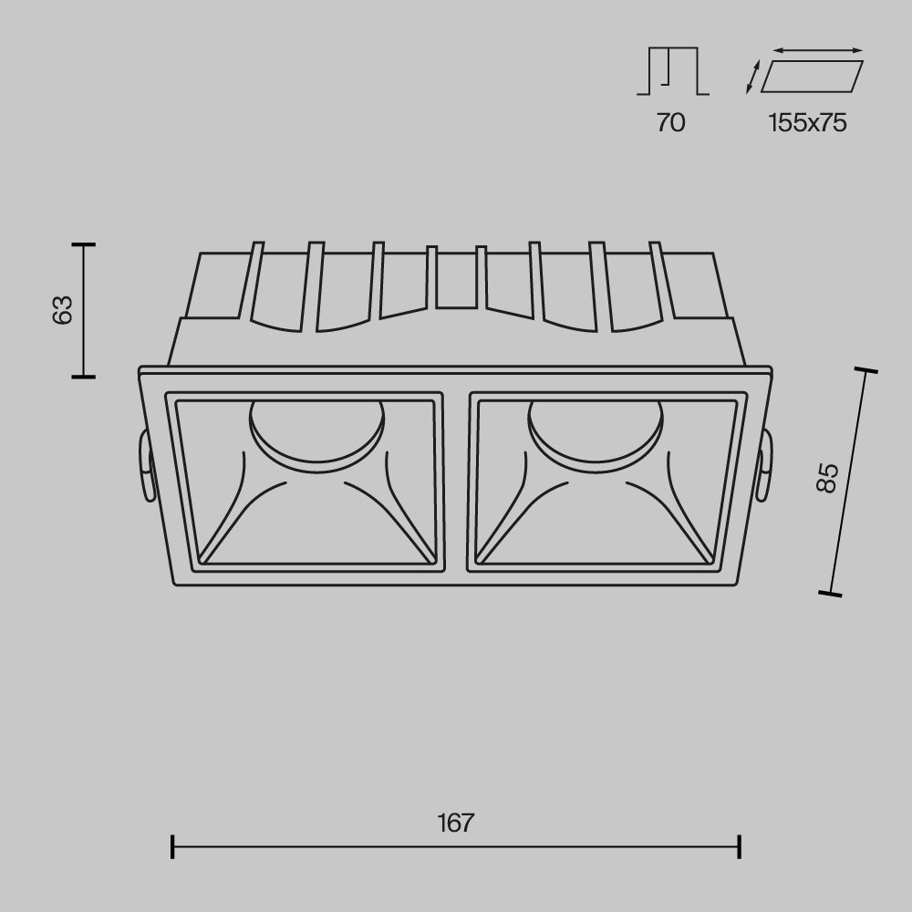 Schiță tehnică DL043-02-15W3K-SQ-W