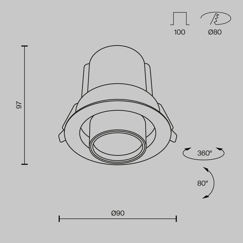 Schiță tehnică DL095-01-10W3K-B