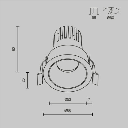 Schiță tehnică DL115-10W-2.7K-W