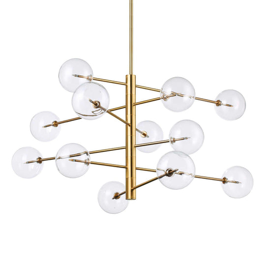 Suspensie EQUINOXE – sticlă transparentă, 128 cm