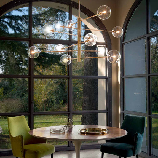 Suspensie EQUINOXE – sticlă transparentă, 128 cm