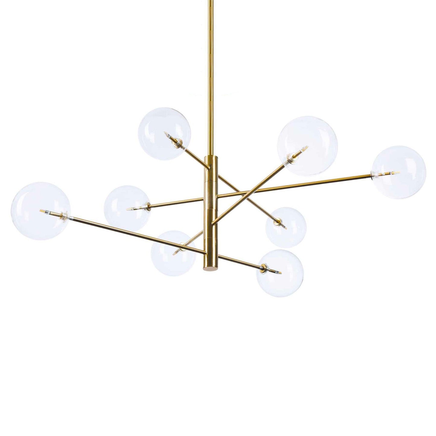 Suspensie EQUINOXE – sticlă transparentă, 128 cm