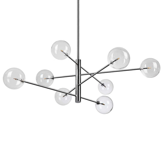 Suspensie EQUINOXE – sticlă transparentă, 128 cm