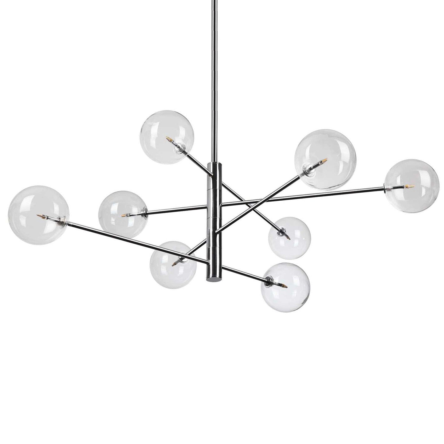 Suspensie EQUINOXE – sticlă transparentă, 128 cm