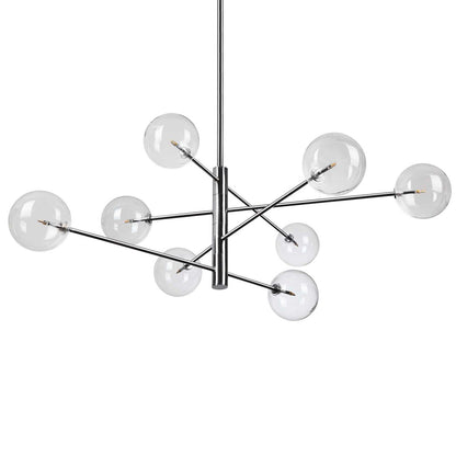 Suspensie EQUINOXE – sticlă transparentă, 128 cm