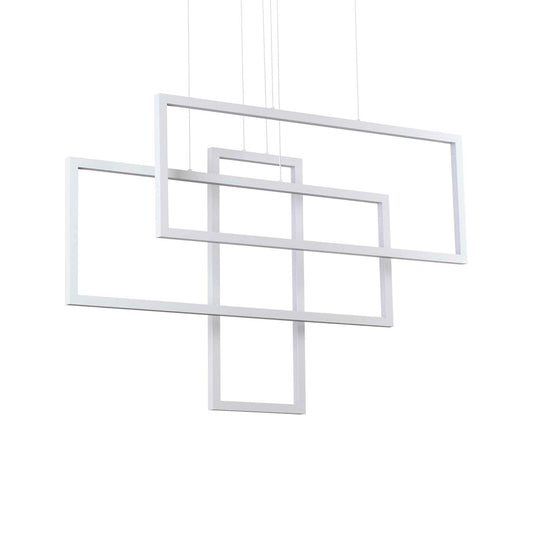 Suspensie FRAME – dreptunghi geometric, LED integrat