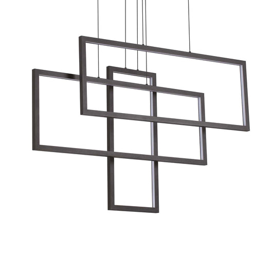 Suspensie FRAME – dreptunghi geometric, LED integrat