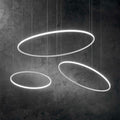 Suspensie HULAHOOP – cercuri albe, LED integrat