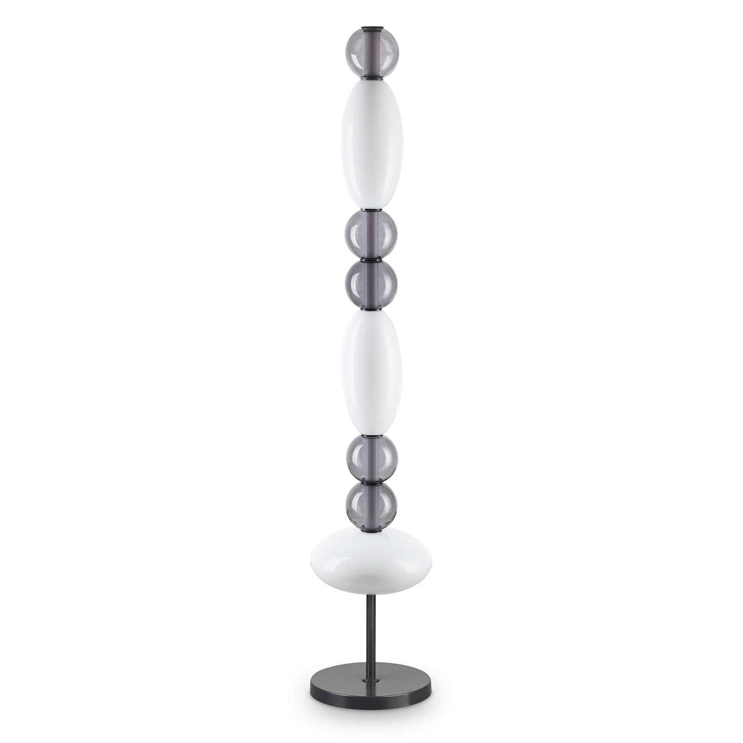 Lampadar LUMIERE – sticlă albă și fumurie, LED integrat