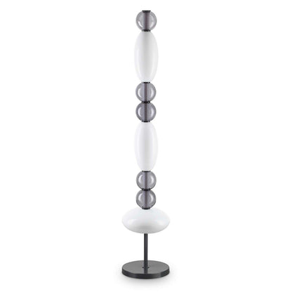 Lampadar LUMIERE – sticlă albă și fumurie, LED integrat