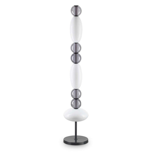 Lampadar LUMIERE – sticlă albă și fumurie, LED integrat