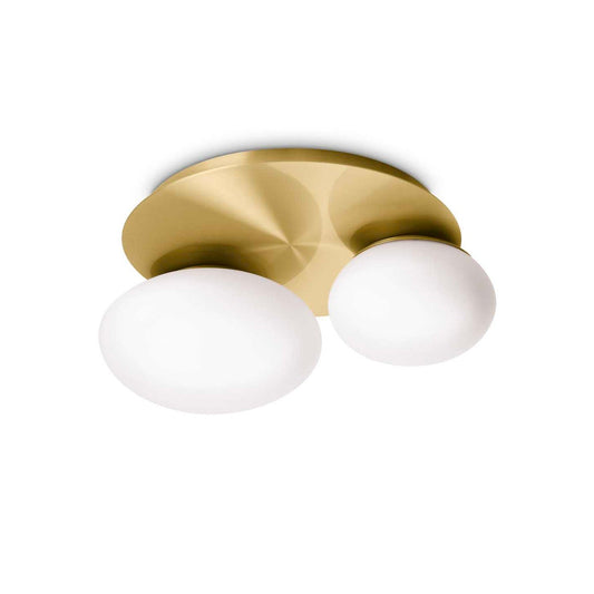 Plafonieră NINFEA – rotundă, cu pietricele din sticlă albă
